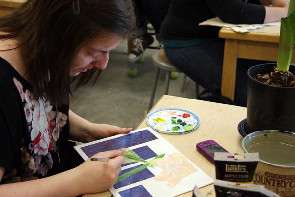 Art student finds outlet with painting