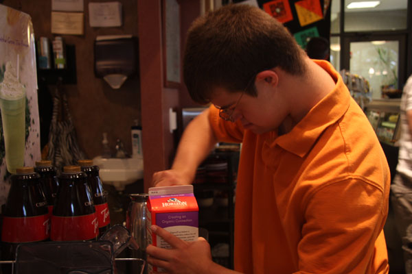 Senior Tyler Dubas works at Country Club Cafe