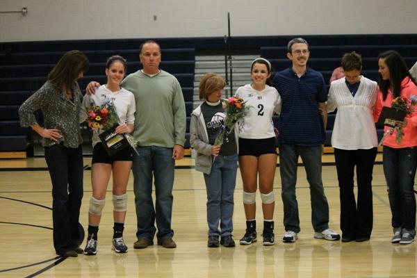 Senior volleyball players recognized at Senior Night