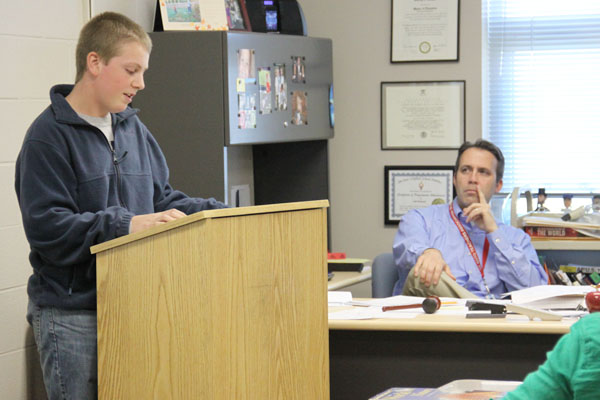 Sophomore social studies class performs mock trial