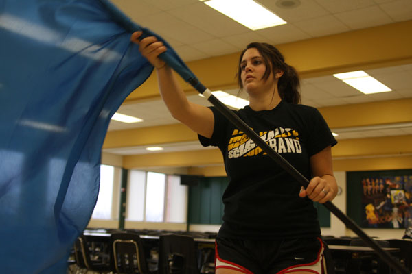 Seniors participate in winter guard team