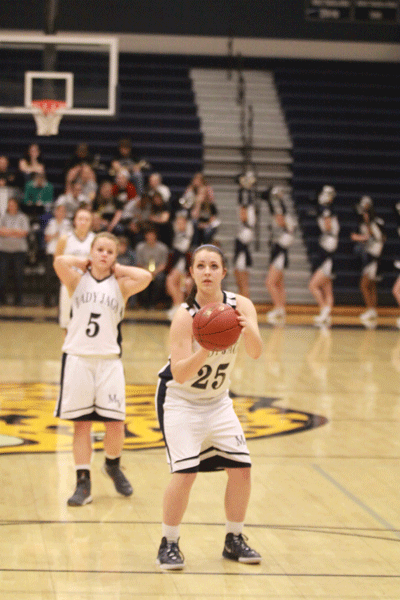 Junior Carly Eaton shoots a free throw against Piper on Tuesday, Jan. 29.