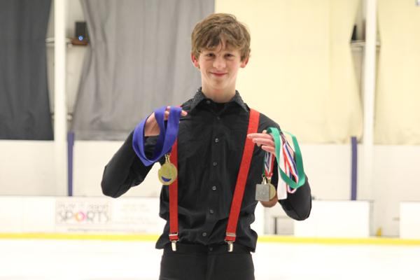 Freshman ice skater performs in competitions