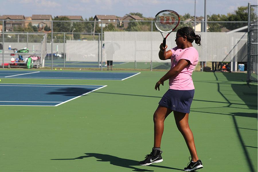 The top six varsity tennis girls had a home meet against Lawrence Free State High School on Thursday, Sept. 19. 