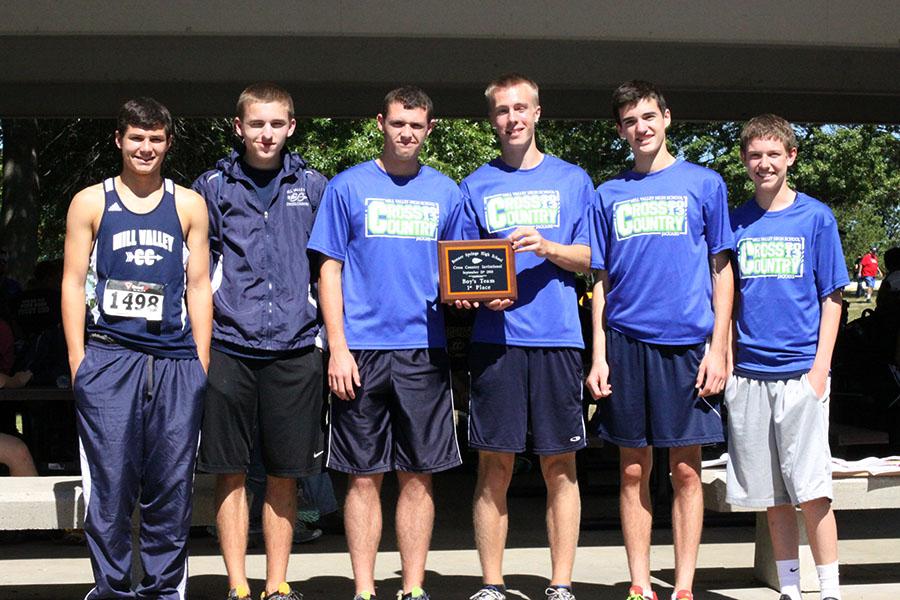The boys cross country team took first place at the Bonner Springs Invitational on Sept. 21. Sophomore Amber Akin took first for the girls division, Derek Meeks took third in the boys division. 