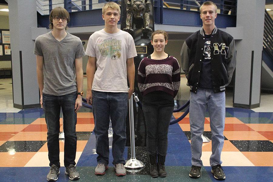 Seniors Blake Bunner, Brooks Danahy, Sydney Wilson and Graham Wilson (left to right) are nominated as National Merit Scholars.