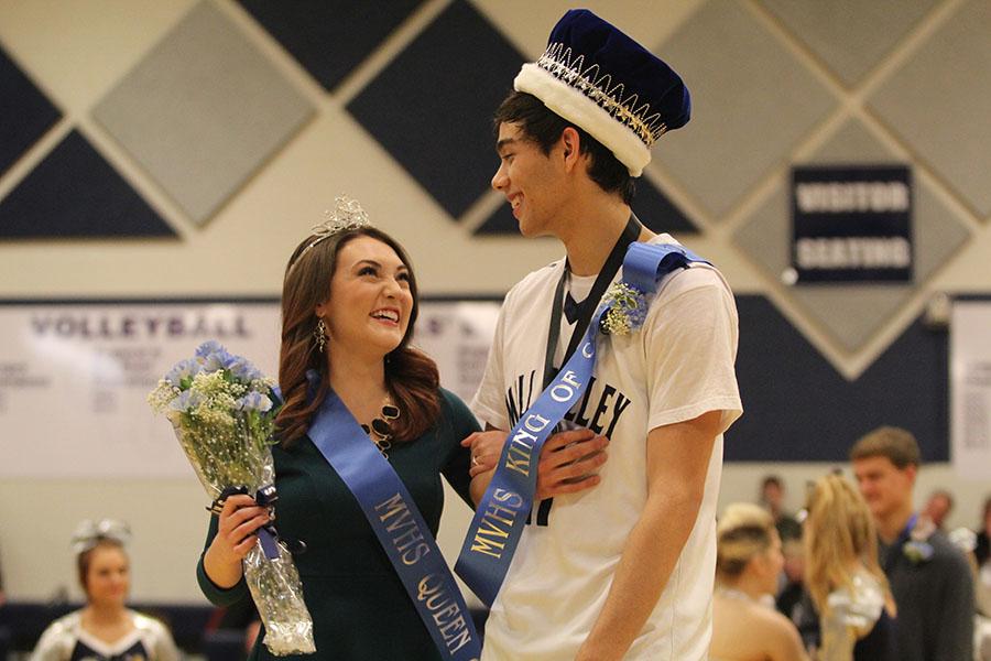 Senior Olivia Phillips and senior Drew Boatwright were crowned winter homecoming king and queen at halftime of the boys basketball game on Friday, Jan. 17. 