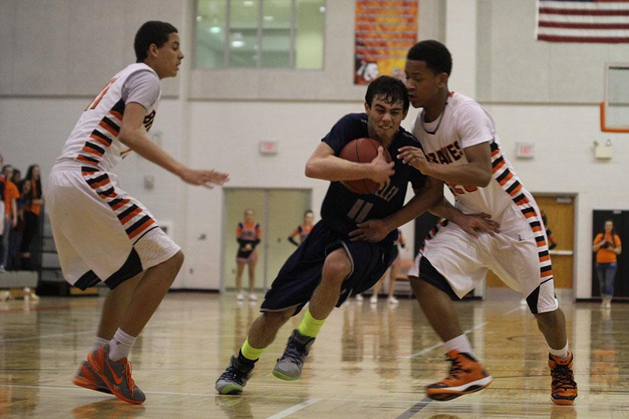 The boys basketball team defeated the Bonner Springs Braves with a final score of 75-72 on Monday, Feb. 18.