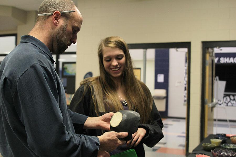 The+National+Art+Honor+Society+hosted+their+annual+chili+bowl+sale+on+Tuesday%2C+Feb.+25.+Junior+Alex+Ralston+was+one+of+the+students+few+students+who+chose+to+display+their+bowls+to+be+sold.+It+felt+good+about+being+able+to+make+art+that+other+people+would+see+and+possible+use%2C+Ralston+said.