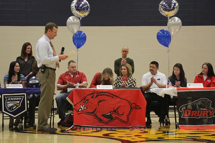 Senior Abigail Sieperda signs with University of Arkansas to play soccer on Friday, Feb. 7.