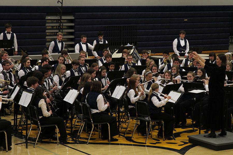 The band performs at its spring concert on Monday, March 10.
