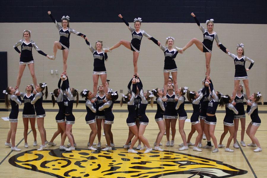 Mill Valley Cheerleaders perform their competition routine at the Cheer Showcase on Friday, March 7.