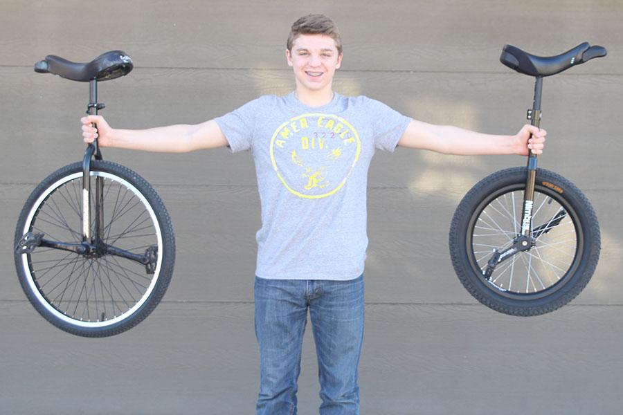 Riding the unicycle has been an important part of sophomore Corey Holt’s life since he can remember. 