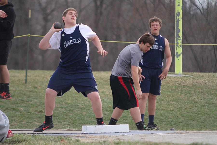 The varsity track team competed in its first meet of the season on Tuesday, April 1 at home hosted by Leavenworth.
