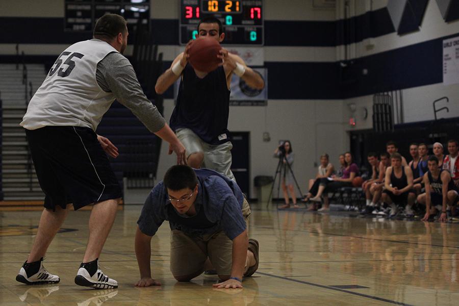 Senior students and staff participate in the annual Student/Staff basketball game on Monday, May 5 as a part of Mayhem Week. 
