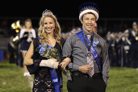 During the half-time of the Lansing football game, seniors Savannah Rudicel and Clayton Kistner were crowned Homecoming king and queen on Friday, Oct. 10.