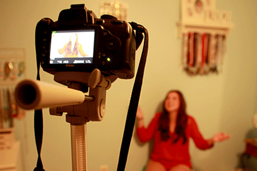 Senior Hannah Phipps begins films the first part of her most recent YouTube video, 7 Most Annoying Things Ever.