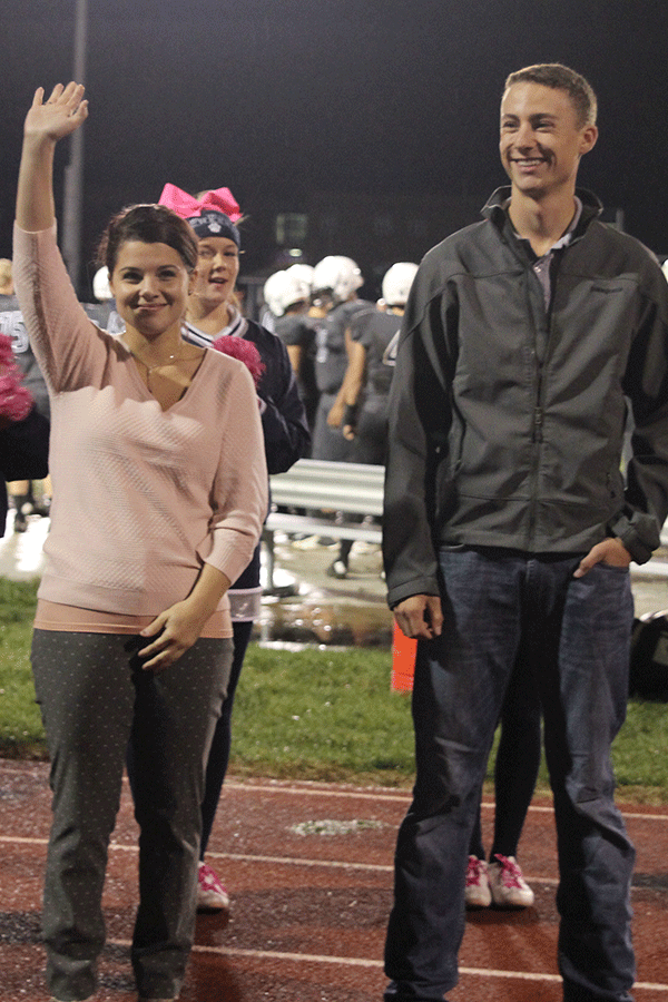 Former Mill Valley Homecoming royalty Domonique Johnson, class of 2007, and Andrew Eigsti, class of 2012, got recognized at the Homecoming football game. “I was excited to come back, because it is my Alma mater.” Johnson said “I live around here and my brother works at Mill Valley, so I was excited to come back.”
