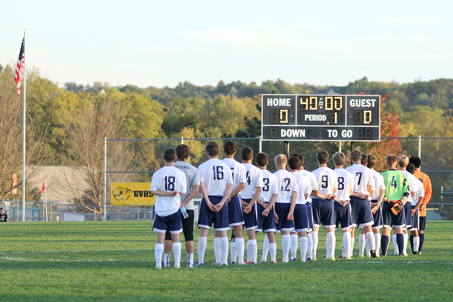 The+boys+soccer+team+tied+Blue+Valley+on+Thursday%2C+Oct.+16+1-1.