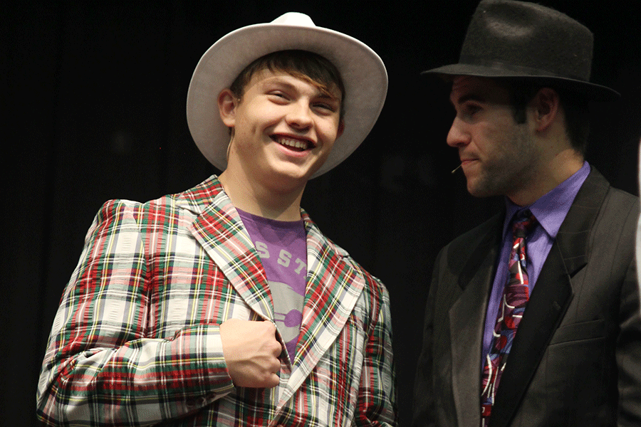 Senior Brady Franklin and senior Eli Stewart get ready for the musical rehearsal together on Tuesday, Nov. 4. 