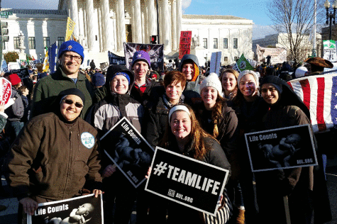 Students attend the annual March for Life held in Washington D.C.