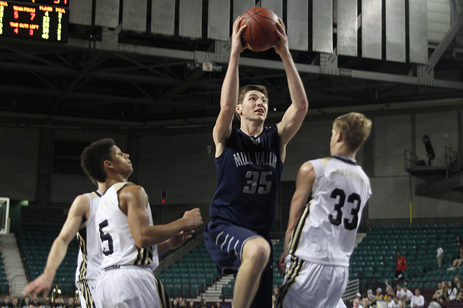 Junior Clayton Holmberg goes up for a layup.