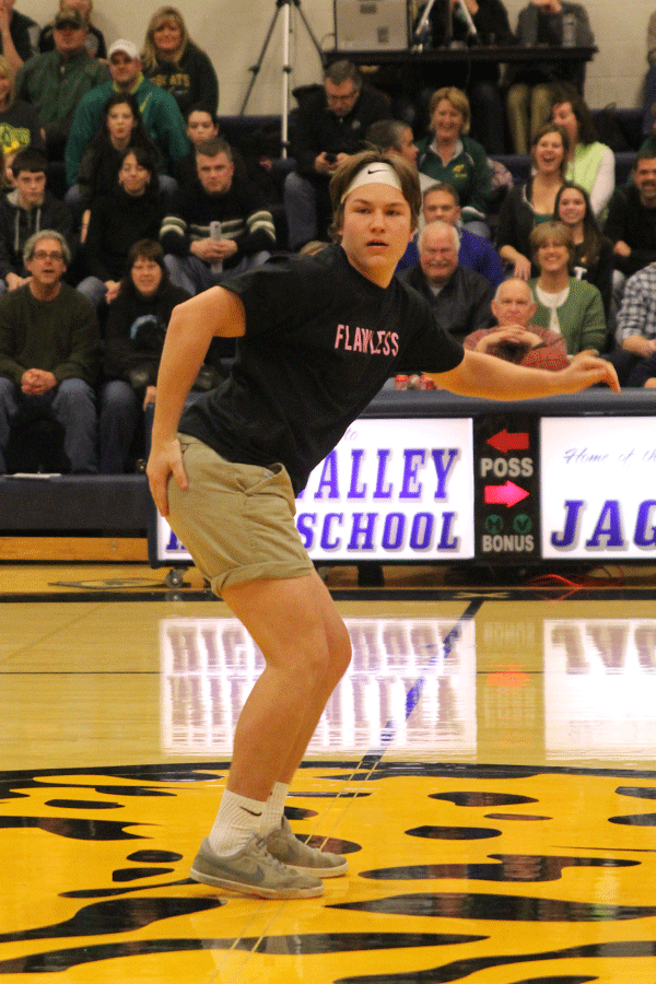 Junior Tyler Shurley dances during the Silver Studs performance.