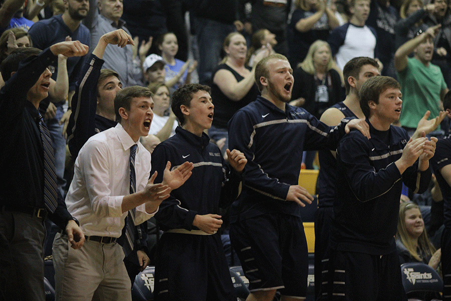 Players celebrate in final seconds of the sub-state championship.