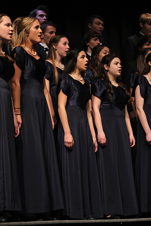 The Jag Chorale sings their contest pieces during the choir concert.