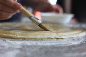 Egg wash and raw sugar gives a more realistic "fries" effect.