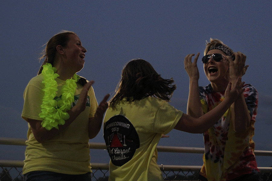 Cheering with his fellow nominees, freshman Jack Mahoney celebrates his win as Most Likely To Be a Disney Princess.