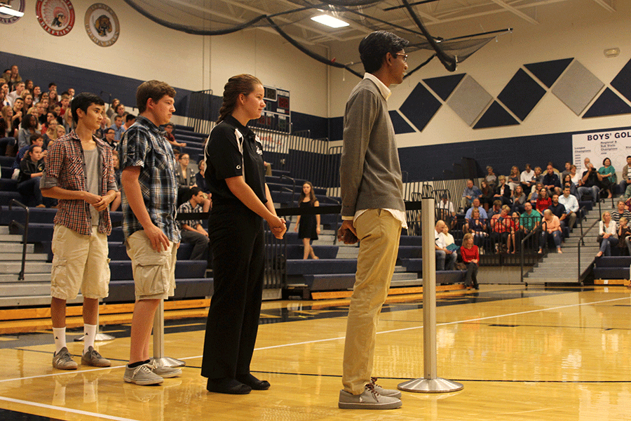 At the ceremony on Tuesday, Sept. 29, third-year academic award winners wait to receive their letters.