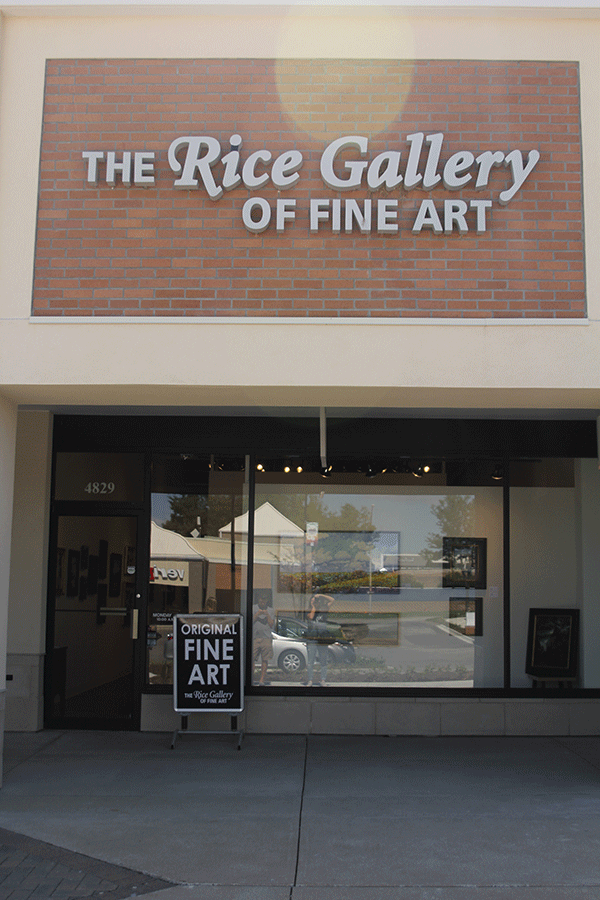 The Rice Gallery of Fine Art in Hawthorne Plaza showcases paintings from Midwestern artists and allows shoppers to purchase artwork.