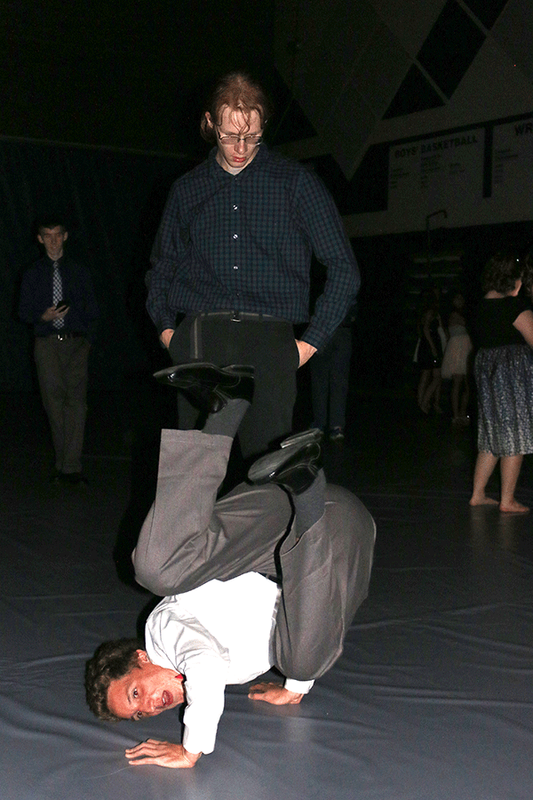 Junior Justin Hopper breakdances on Saturday, Sept. 19.