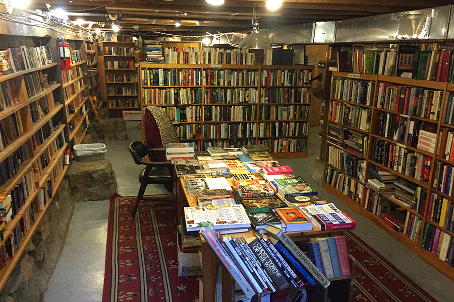 The basement of Prosperos Books.