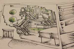 The design for Circuit City, drawn by junior Jason Chen.