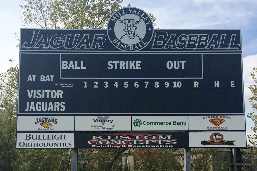 The new scoreboard went up in late September. 