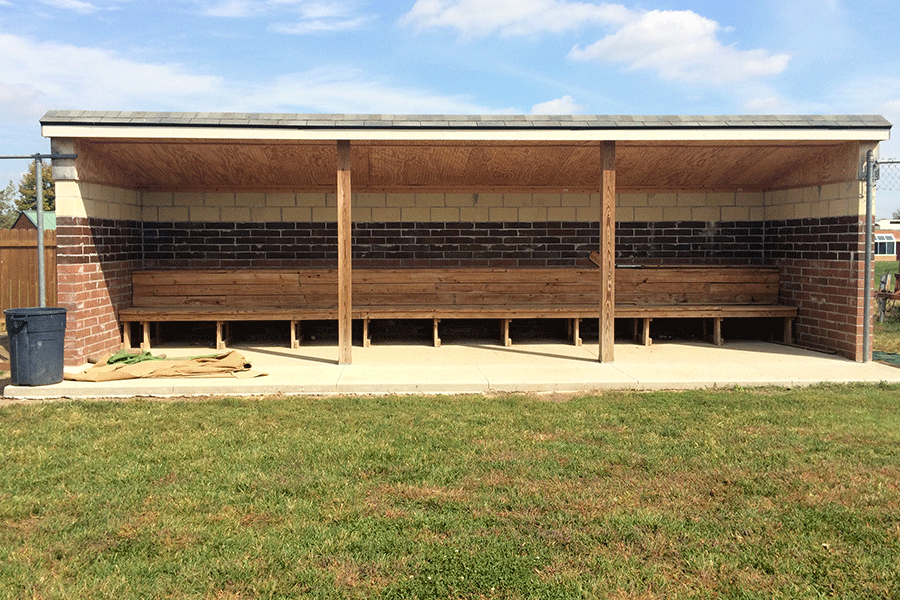 Two dugouts were added to the field. 