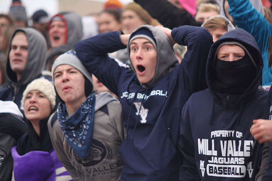 Senior Clay McGraw disagrees with a call the referees made during the second half.