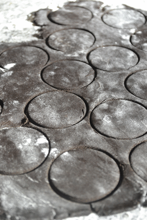 Circles can be cut out with a cookie cutter or a medicine bottle cap. 