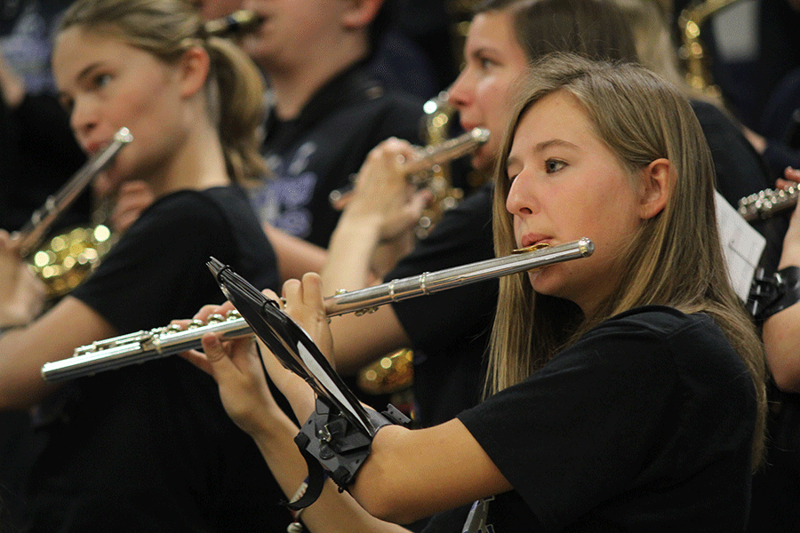 Junior Lauren Tracht plays the flute. 