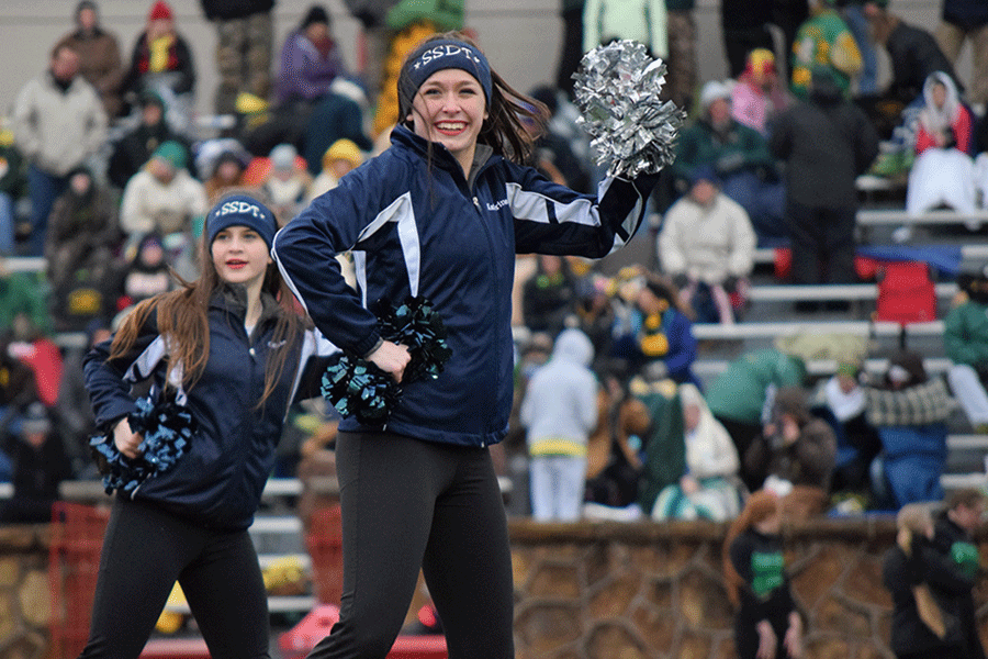 Junior Katherine Rouse dances during the Silver Stars halftime show.