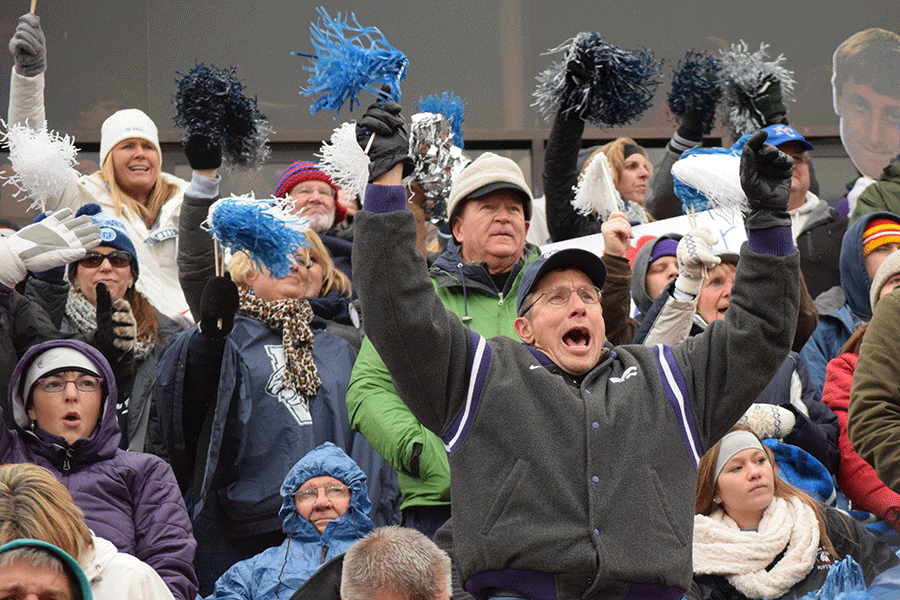 A Mill Valley fan cheers. 