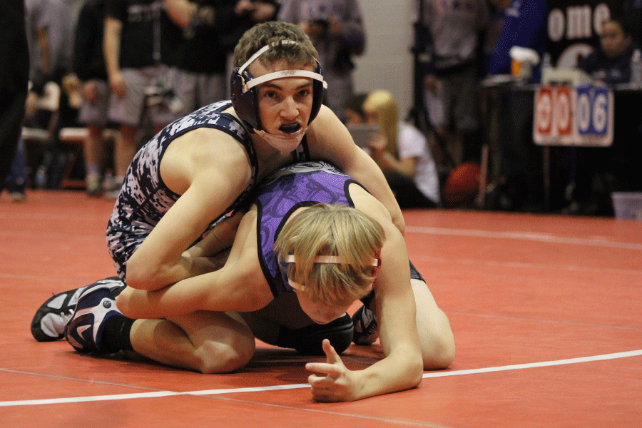 Sophomore Devon Handy looks at the referee right as he blows the whistle.