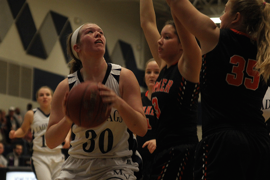 Senior Catie Kaifes looks to shoot the ball. 