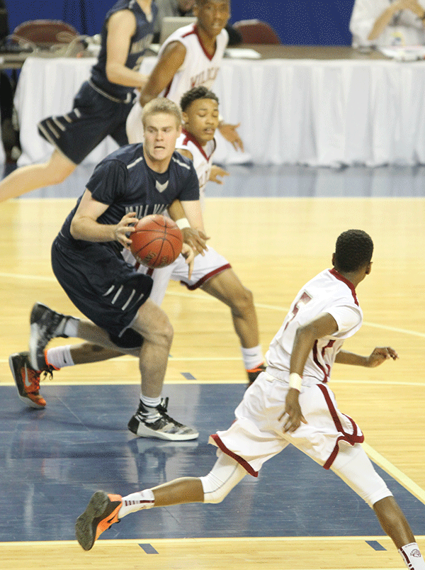 Senior Tyler Grauer receives a pass from a teammate.