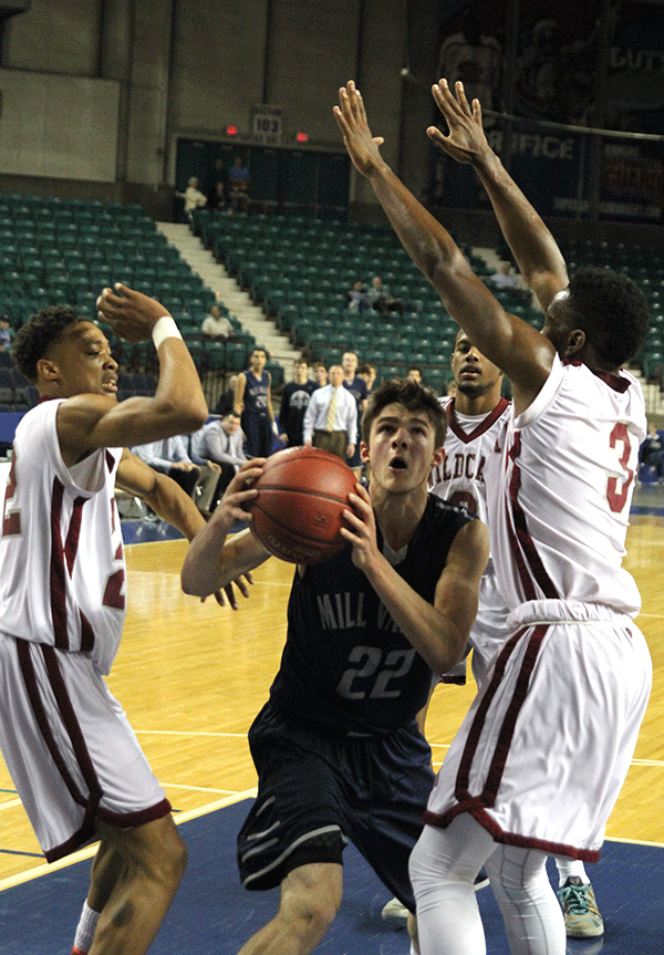 Senior Kasey Conklin looks for an opportunity to shoot.