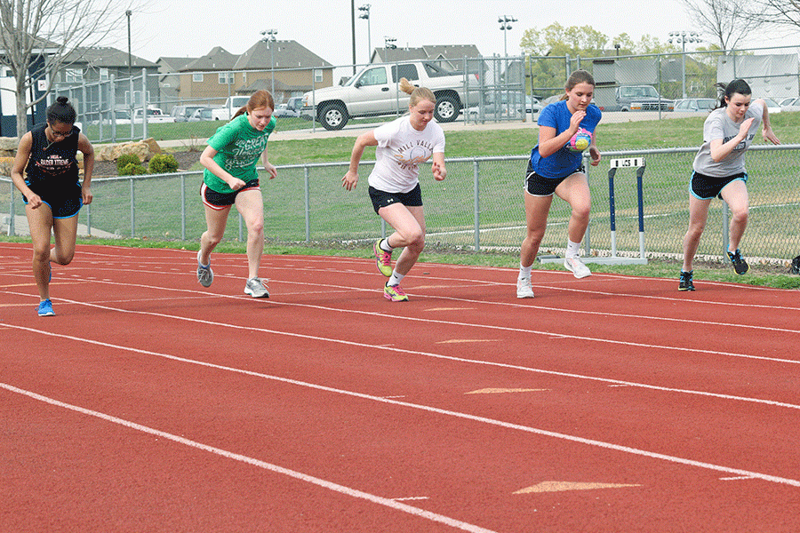 The girls track team continues training on Wednesday, March 23, for their first invitational against Leavenworth at home on Tuesday, March 29.