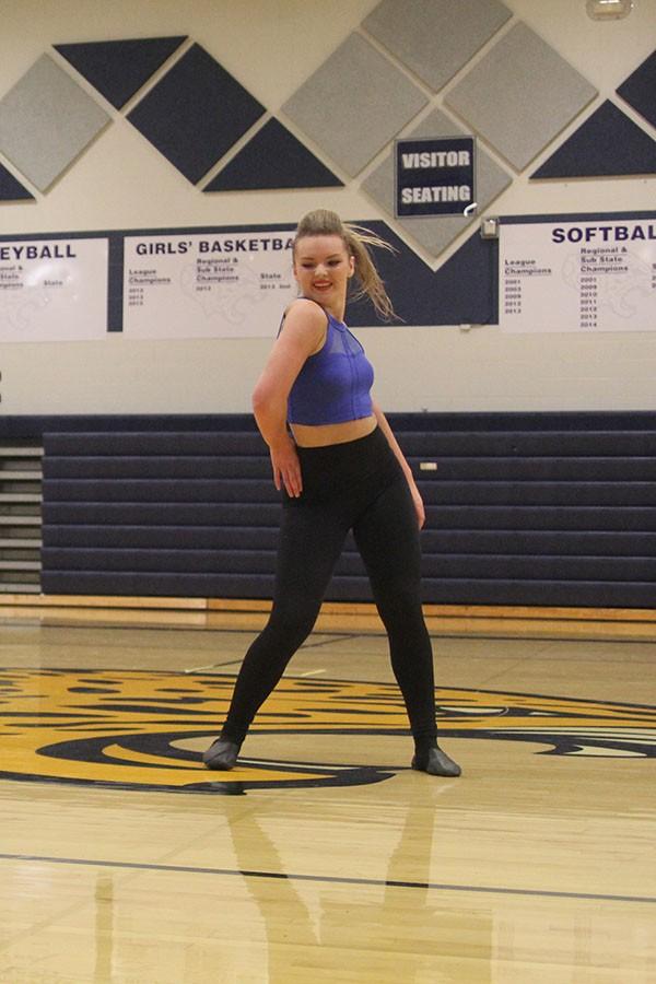 Sophomore Emmy Bidnick performs in the sophomore dance.