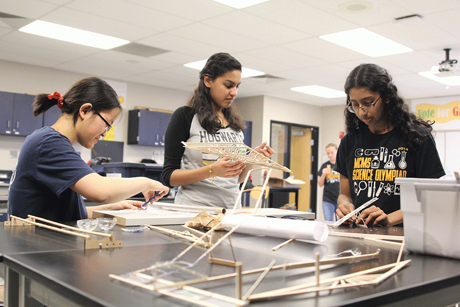 The Science Olympiad team prepares for the state competition on Wednesday, March 30.